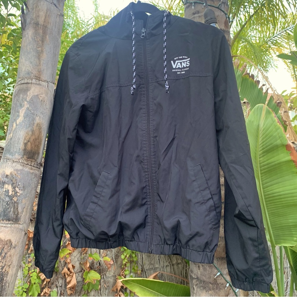 VANS unisex black windbreaker size Small